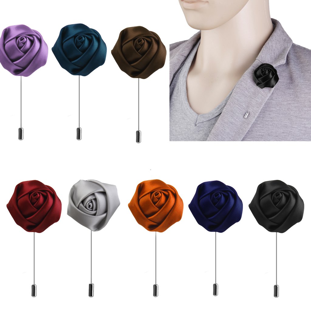 Broches de Solapa Plateados de poliéster para Hombre - Accesorio para Trajes, Blazers y Corbatas