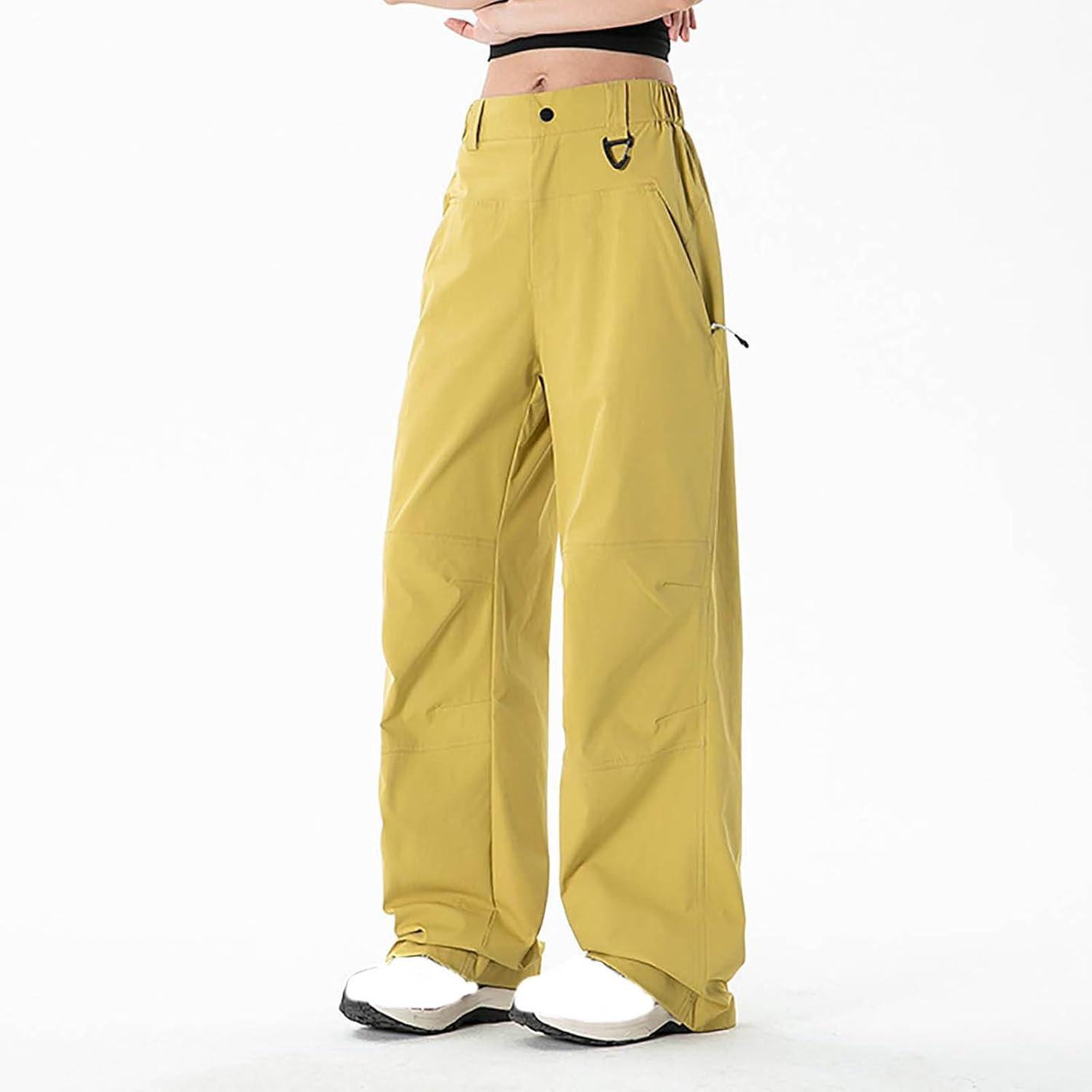 Wide Leg Pants for Women High Waisted Slacks Quick Dry Baggy Hiking Pants Loose Fit Waterproof Trousers with Pockets