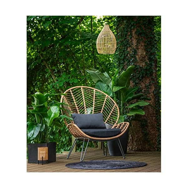 Dehner Geflechtsessel Venezia Schwarz/Beige
