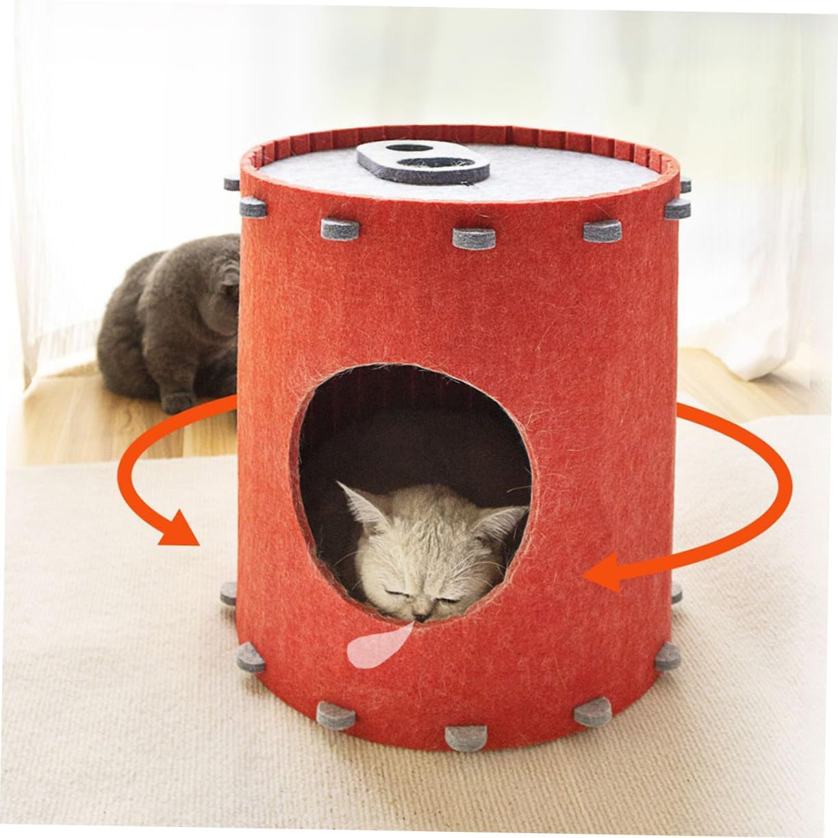 Felt Cat House Nest Detachable -Shaped Design for Small Pets Spacious Dual Structure Soft and Comfortable Material for Indoor and Outdoor Use