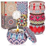 Anvaya Living Scented Candle Gift Set Features 4 Luxurious fragrances – Sandalwood, Rose, Lavender, and Oud. The Perfect Candle Gift for Christmas, Birthdays, Weddings, housewarmings and spa.