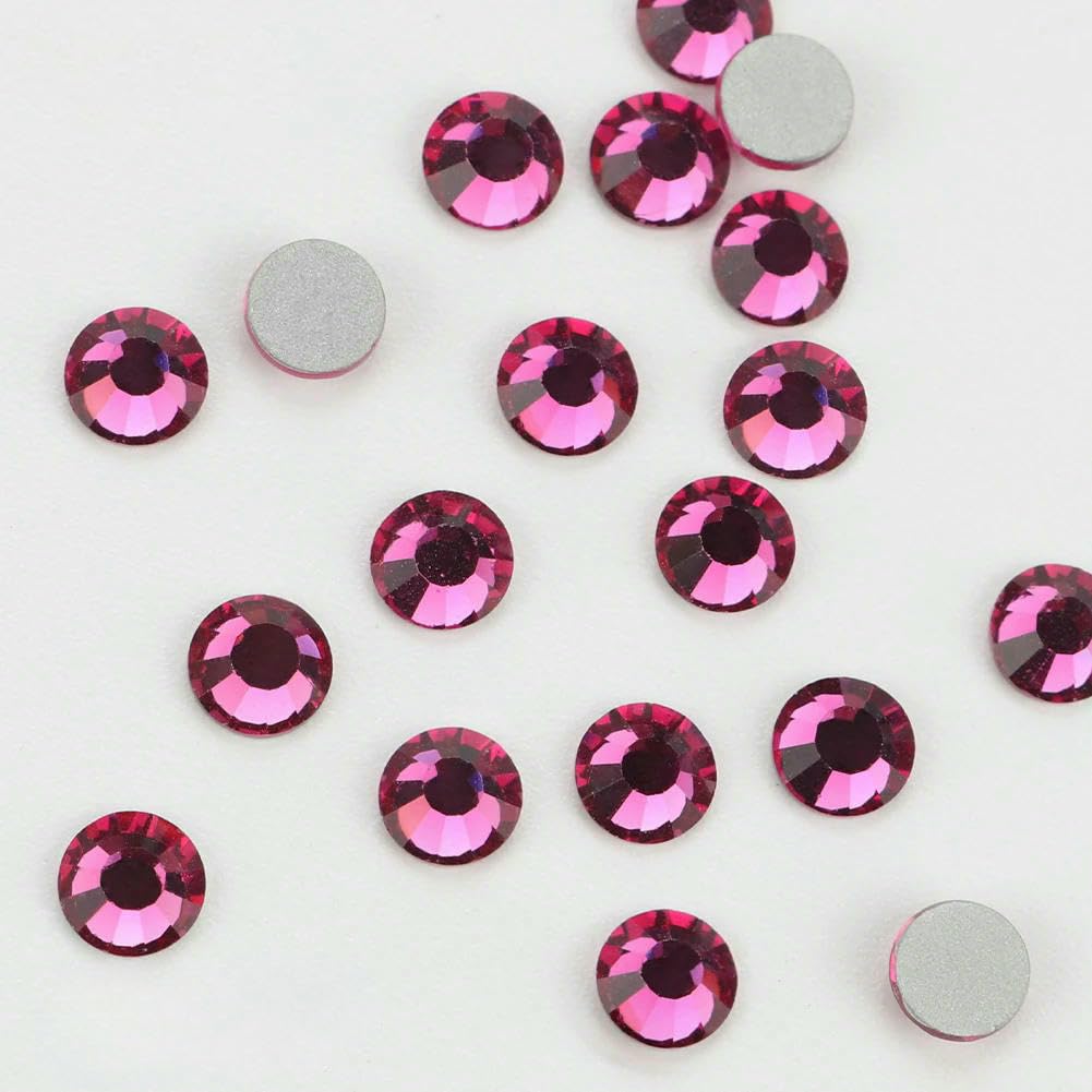 101-133 Cristalli di C a fissaggio freddo con retro piatto argentato, strass non hotfix per borse, scarpe, indumenti, telefono, fai da te, nail art - 126 fucsia - 4,0 mm SS16 1440 pezzi
