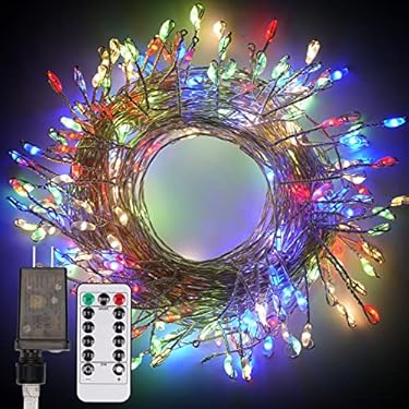 AMAZON - Fairy Lights Plug in 240 LED Dimmable Firecracker String Lights with Remote and Timer Cluster Lights 32.8ft 8 Modes Waterproof Fairy String Lights for Bedroom,Room Decor,Wedding (Multi-Colored)
