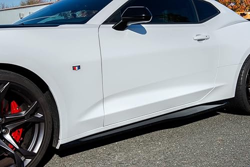 Miniatura 10 de Repuesto para Chevrolet Camaro SS y RS 2016-2018  Par de extensión de panel basculante de faldas laterales estilo ZL1 (fibra de carbono forjada)