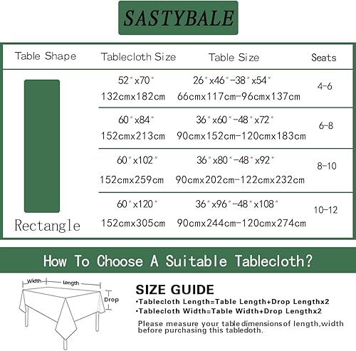 Miniatura 6 de Honellaty Manteles de Navidad, tela jacquard, rectangular, 52 x 70 pulgadas, mantel de invierno, Navidad y vacaciones para el hogar, cena, fiesta