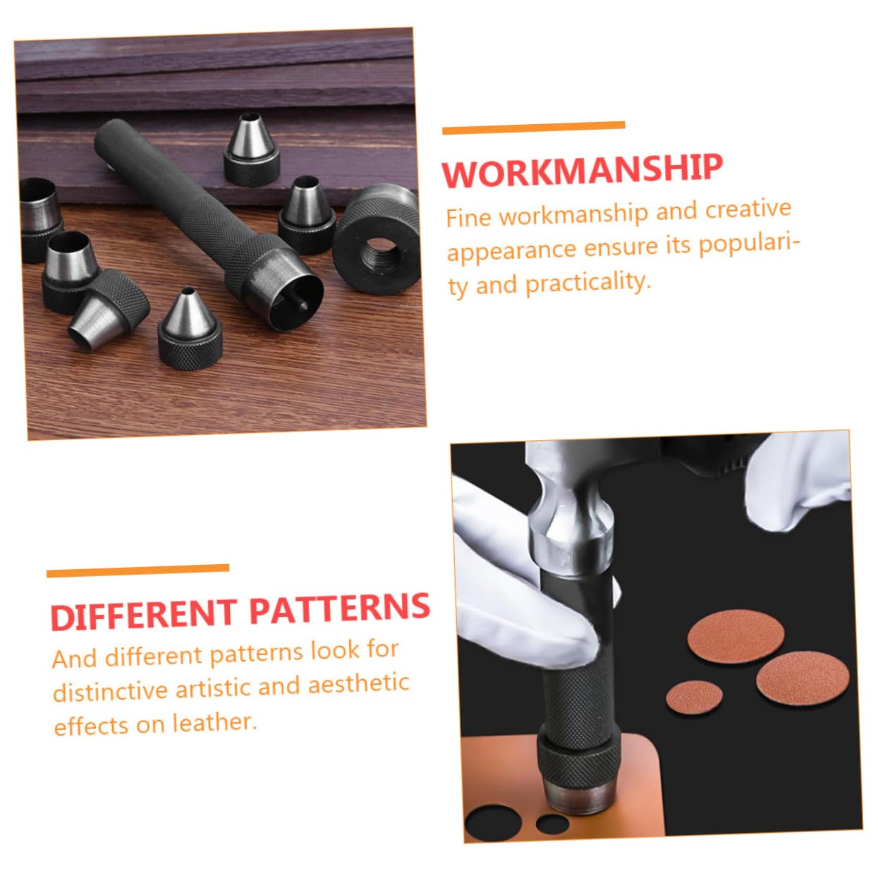 Homoyoyo 1ensemble Jeu De Poinçons Creux pour Cuir Outils De Perforation Précis pour Affiches Et Travaux Cuir Personnel