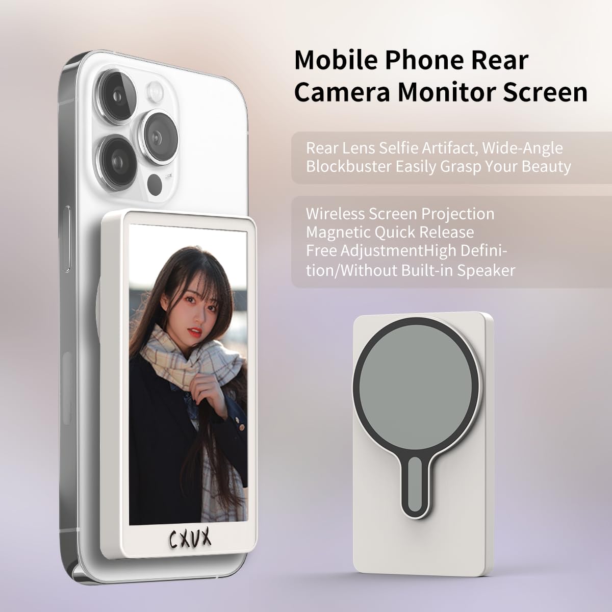 Bellatte Vlog Selfie Monitor - 4K Wireless Screen For IPhone & Android, Magnetic, With Remote