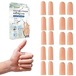 YIVCKOM Gel Finger Cots, Silicone Finger Protectors, Fingertip Bandages Band-aids for Dry Skin, Cracked Fingertip Treatment,Thumb Protector Covers for Hand Eczema Finger Arthritis (20pcs)