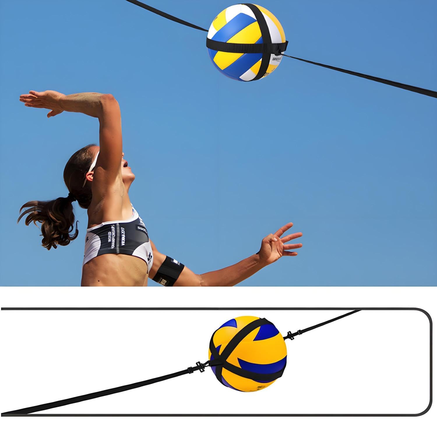 Kit Di Attrezzature L'Allenamento Pallavolo, Pallavolos Spike Trainer, Cintura Per Allenamento Pallavolo, Attrezzatura Da Allenamento Aid Pallavolos, Con Pallamano, Per Principianti
