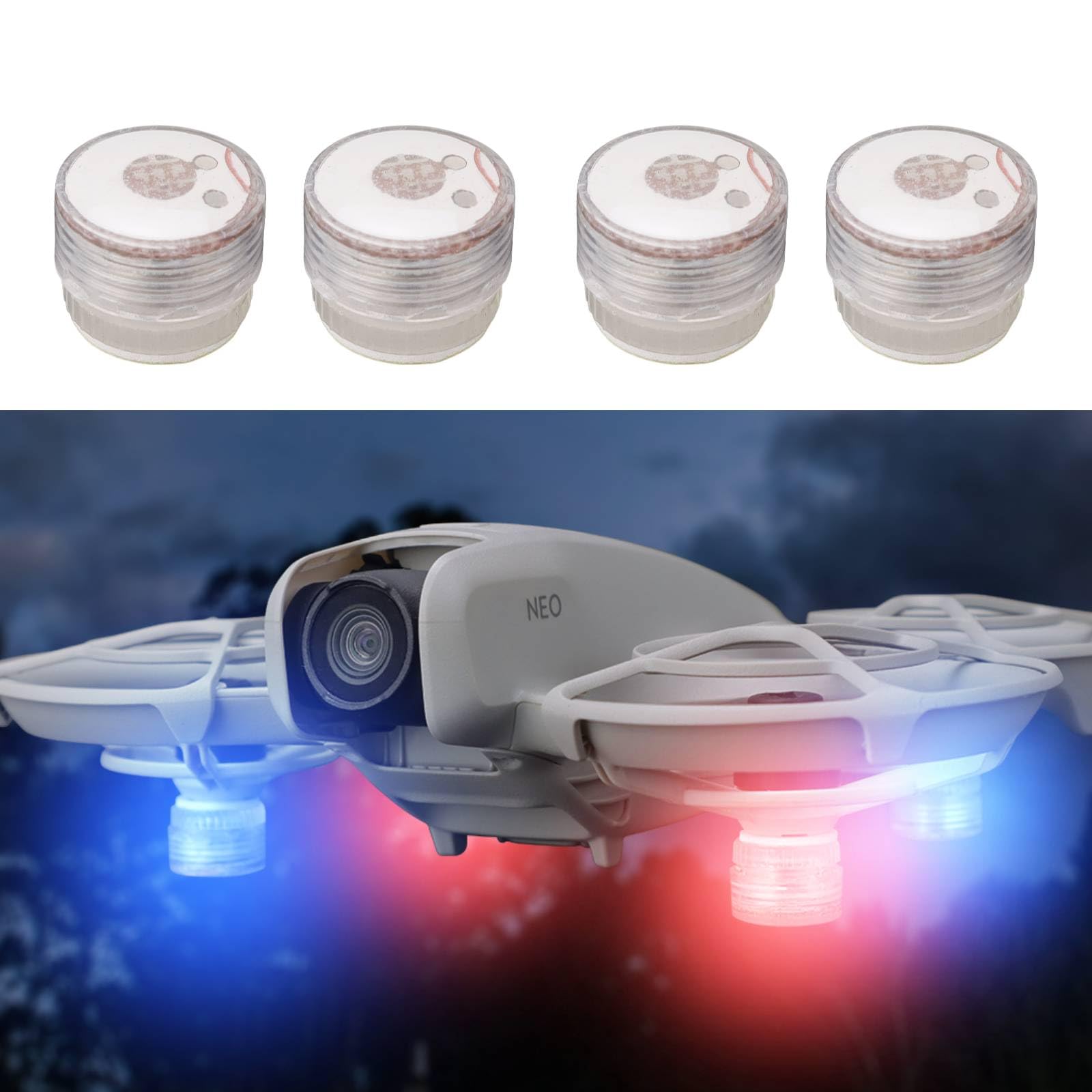 Night Flight For DJI NEO, Night Flying Signal Drone Strobe Light Warning Light LED Flash Lights for DJI Neo Drone Accessory (4 PCS)
