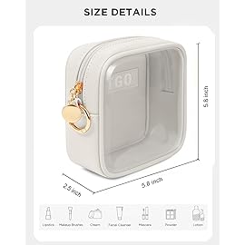 LETGO Small Makeup Bags for Purse-Mini Clear Toiletry Bag,Travel Size Toiletries Clear Cosmetic Bags Travel Essentials Car Makeup Bag Car Accessories for Women Men (Mini White)