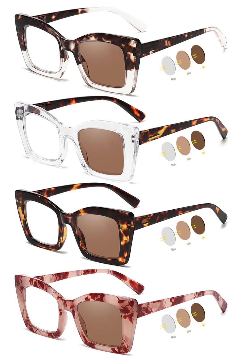 VEVESMUNDO Damen Lesebrille Blaulichtfilter Groß Katzenaugen Kunststoff Anti Blaulicht Lesehilfe Brillen