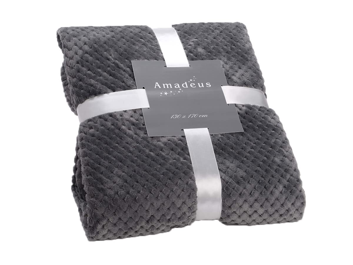 Plaid polyester Damier Amadeus couverture douceur soirées d'hiver