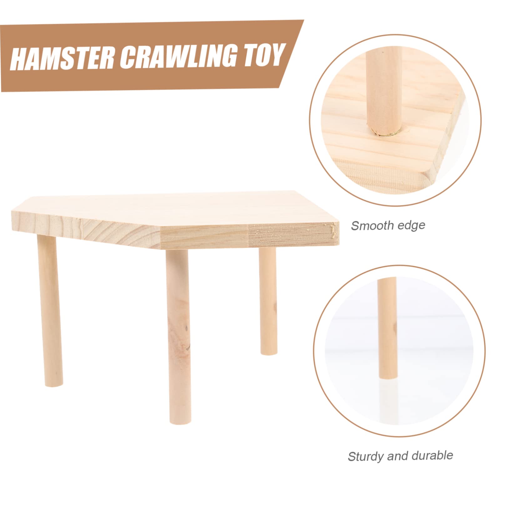 Piattaforma Per Criceti In Legno Semicircolare - 30x15cm, Per Giochi E Riposo, Sicura E Naturale - Foto 9