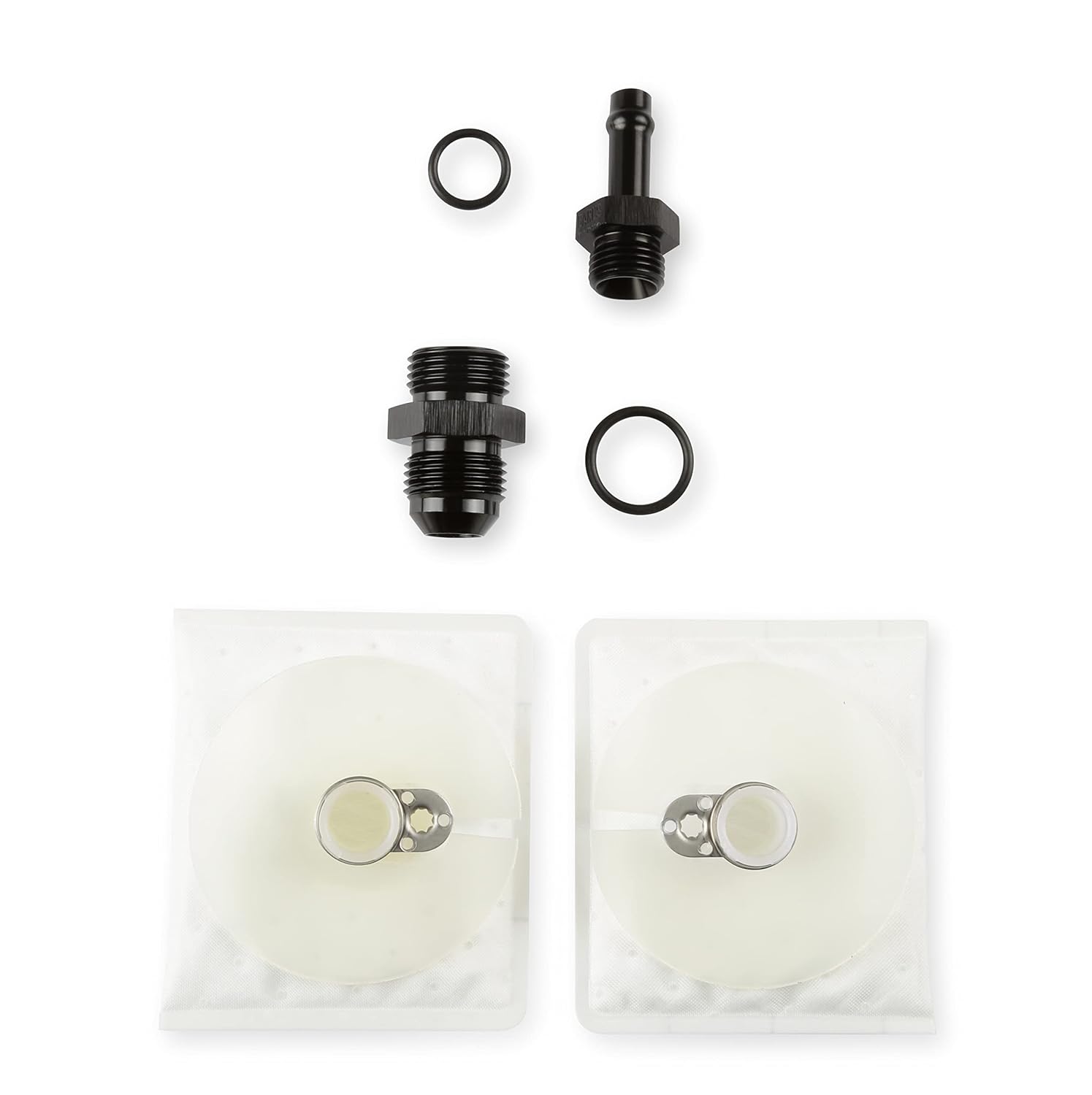 Holley Fuel Pump, Drop-In Retrofit, Electric, In-Tank, Dual Pump, 900 lph, 8 AN Female Inlet, 8 AN Female Outlet, 6 AN Female Vent, Aluminum, Black Anodized, Gas / E85, Kit