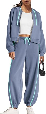 Yanekop Womens Matching Sweat Sets Sweatsuits 2 Piece Outfit Two Piece Lounge Set Track Suits Jogger Sets with Pockets