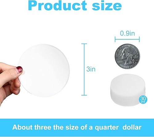 Miniatura 7 de 30 espacios en blanco redondos acrílicos, discos acrílicos para manualidades (2 pulgadas)