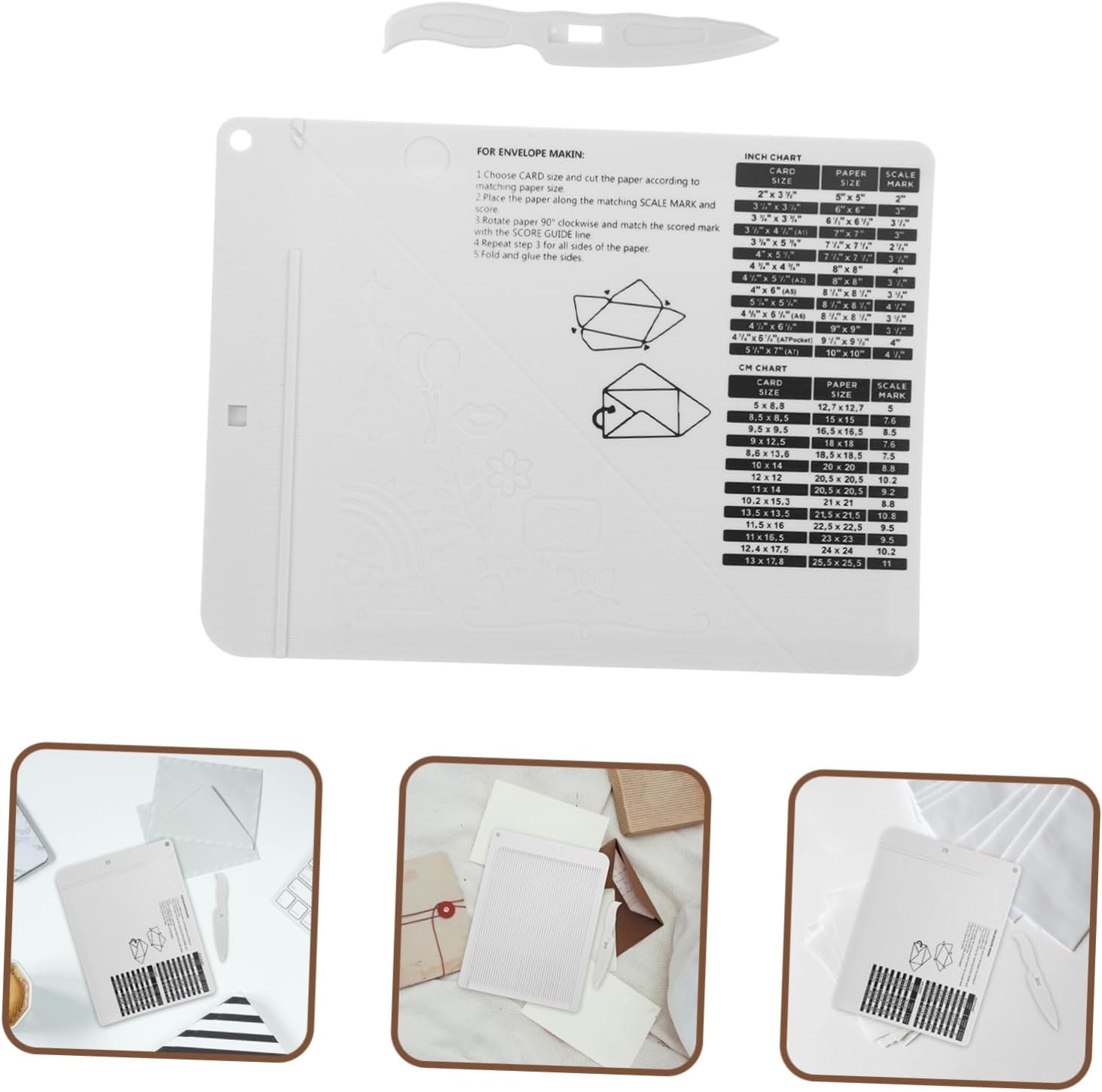 Artibetter Card Making Scoring Tool Paper Scoring Board Tool Envelope Maker for Paper Folding