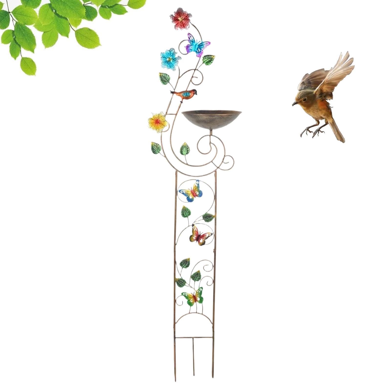 Bebederos para Aves de Exterior Con Estaca De Diseño Artístico Y Decorativo | Para Pájaros Independiente Para Exterior, Jardín, Césped, Patio Trasero, Patio y Mucho Más Espacios y Áreas Exteriores