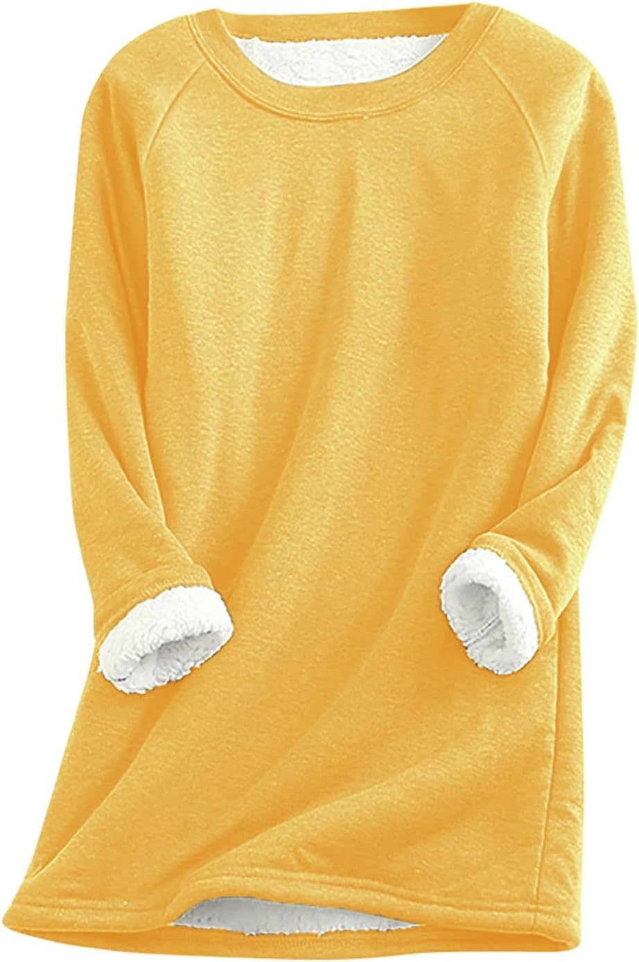 Fleece Sweatshirts for Women 2024 Winter Warm Sherpa Lined Pullover Loungewear Soft Comfy Long Sleeve Thermal Tops