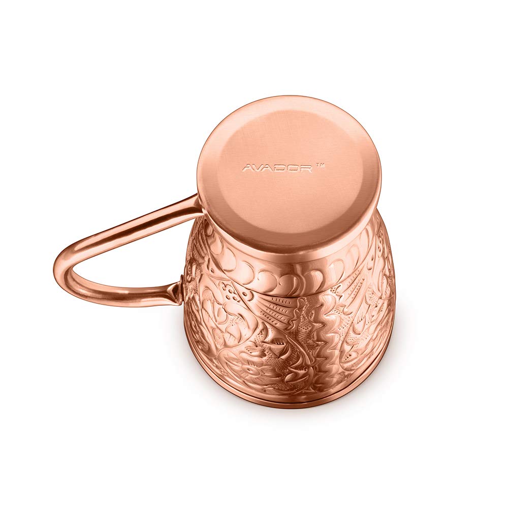 BOLD & DIVINE Authentic Moscow Mule Coper Mugs | Set Of 4-100% Pure Coper Mugs 16 Oz - Premium Moscow Mule Copper Cups Set Of 4 - Solid Copper Cups Perfect