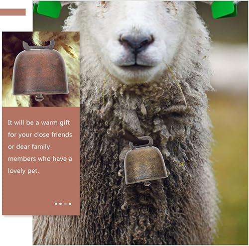 Miniatura 6 de STOBOK Campanas de cobre para pastoreo de vaca, ganado, granja, animales, campanas de bronce fuerte, campanas de ganado, pequeñas campanas de latón,