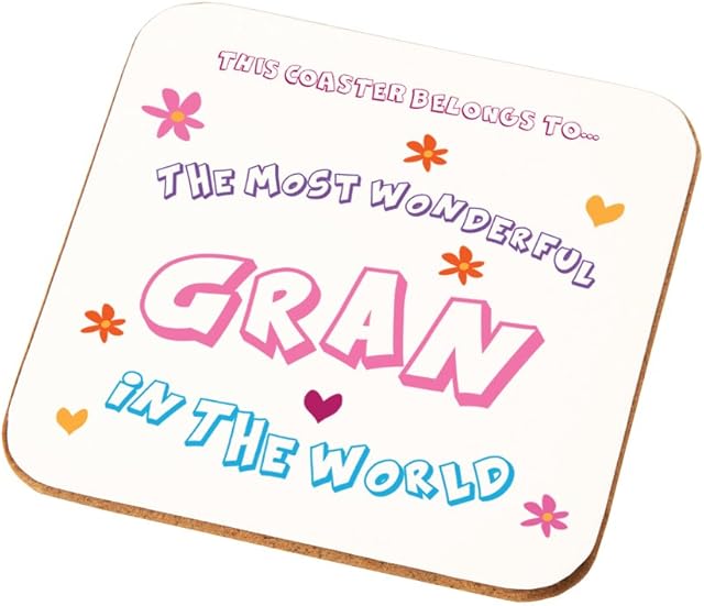 Most Wonderful Gran in The World Coaster Gran's Birthday Any Occasion Gift Idea
