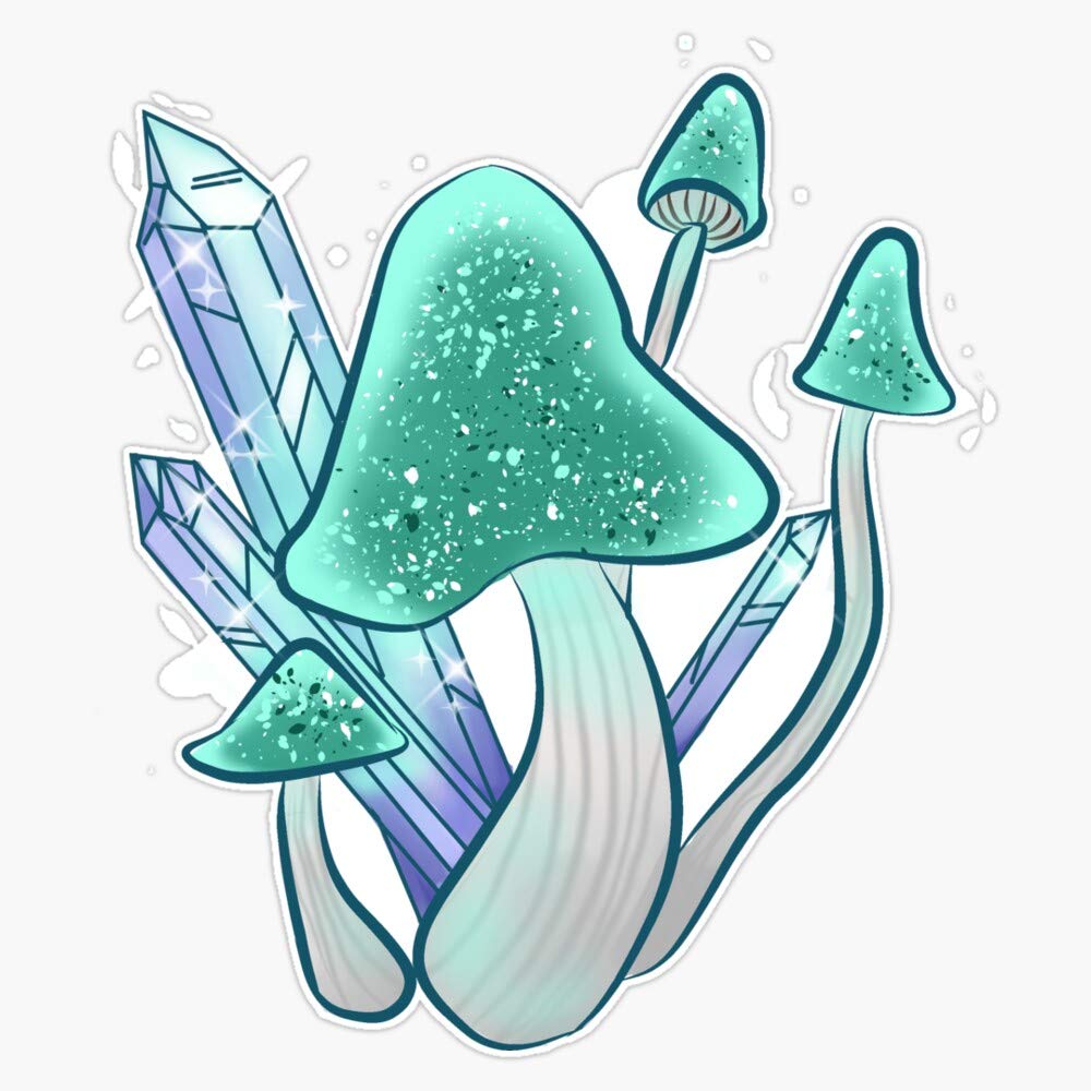 Glow Shroom and Crystals Sticker Decal Vinyl Bumper Stickers Waterproof 5"