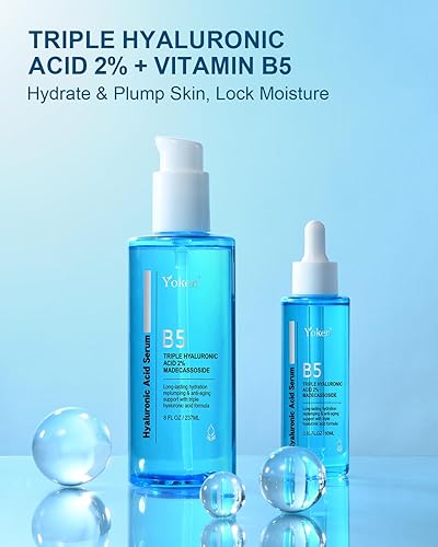 Miniatura 3 de EWG - Suero de ácido hialurónico verificado para rostro de 8 + 2 onzas líquidas, vitamina B5 y ácido hialurónico triple puro 2%, suero facial