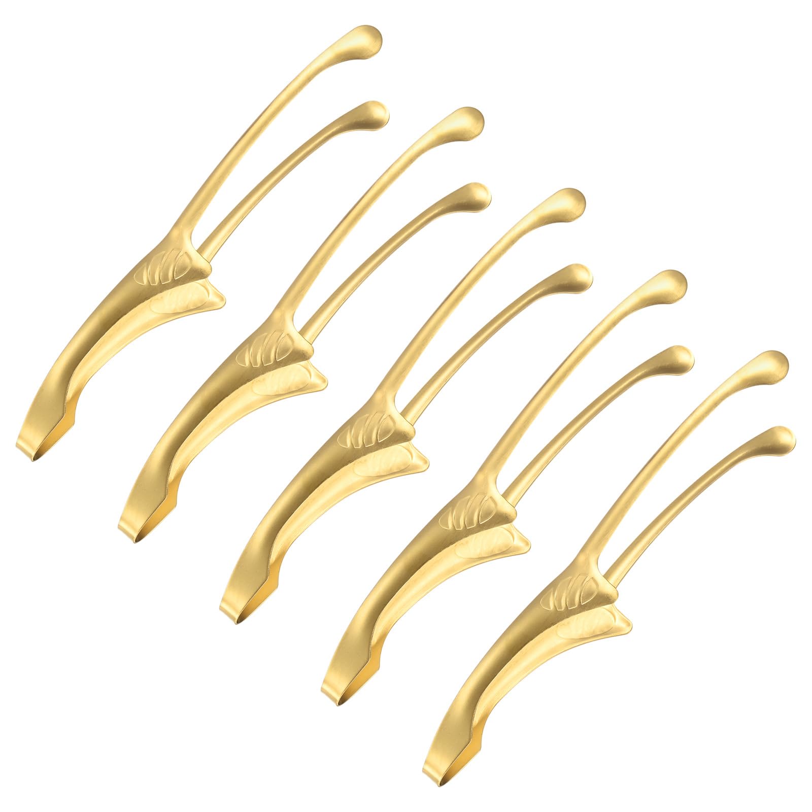 M METERXITY 5 Pcs Korean and Japanese BBQ Tongs 10 Inch Barbecue Tongs 430 Stainless Steel Kitchen Self-Standing Grill Non-Slip for Grill/Salad/