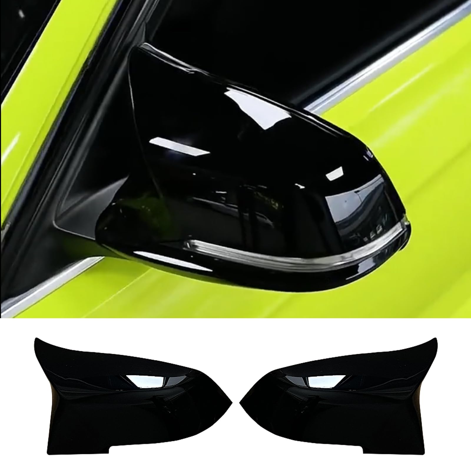2 PCS Coques de Remplacement Rétroviseurs Auto Compatible avec Coque de Rétroviseur BMW F20 F22 F23 F30 F31 F32 F33 F36 F87 M2 X1 E84 Noir Brillant (For 1er 2er 3er 4er)