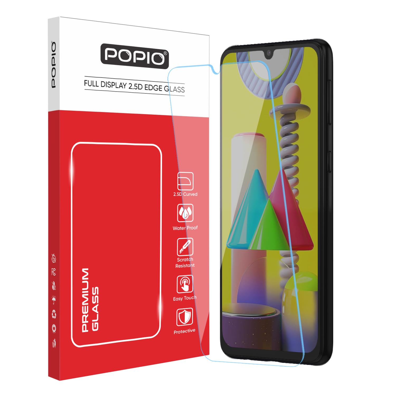 POPIO Tempered Glass Screen Protector for Samsung Galaxy F41/M31/M21/M21S