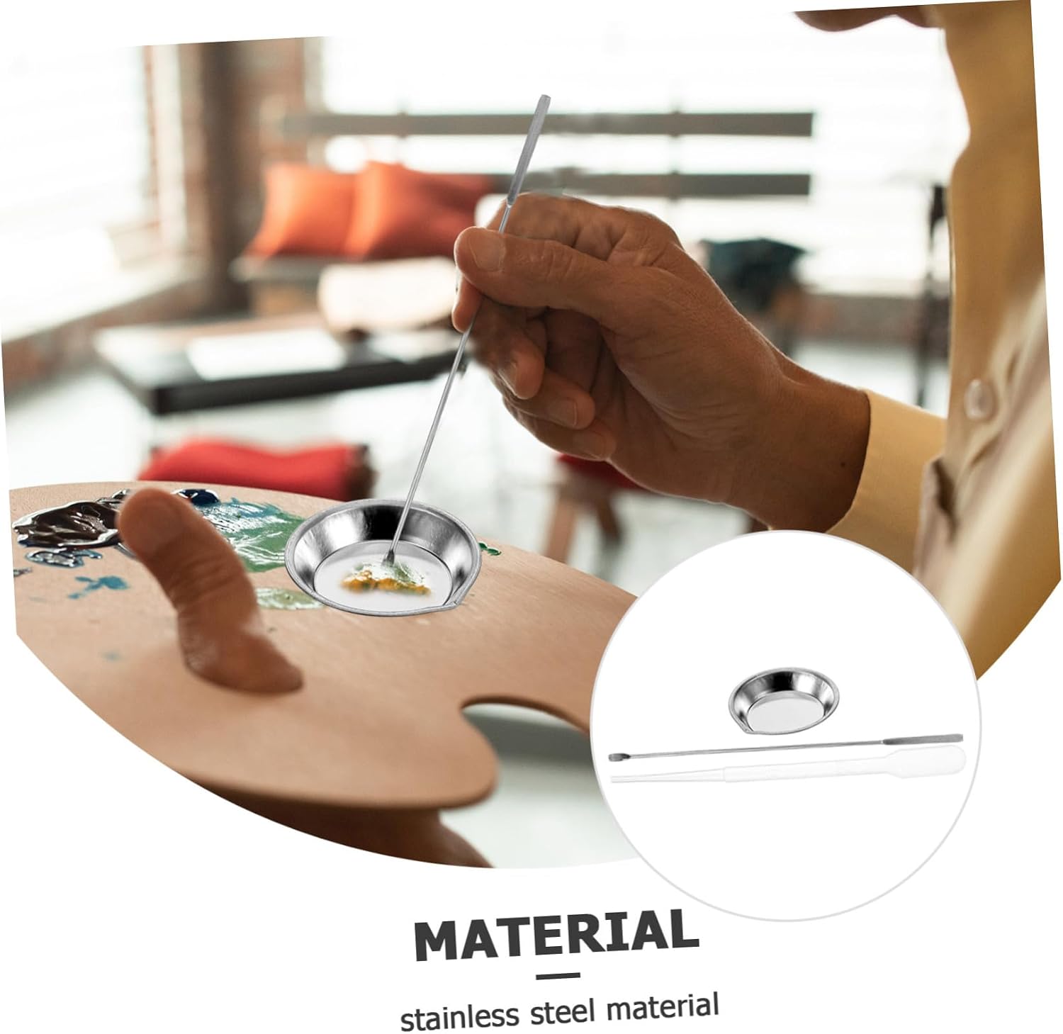 jojofuny 1Set Durable Paint Mixing Tray and Stirring Tools for Crafting and Model Painting Made from for Artists and Beginners