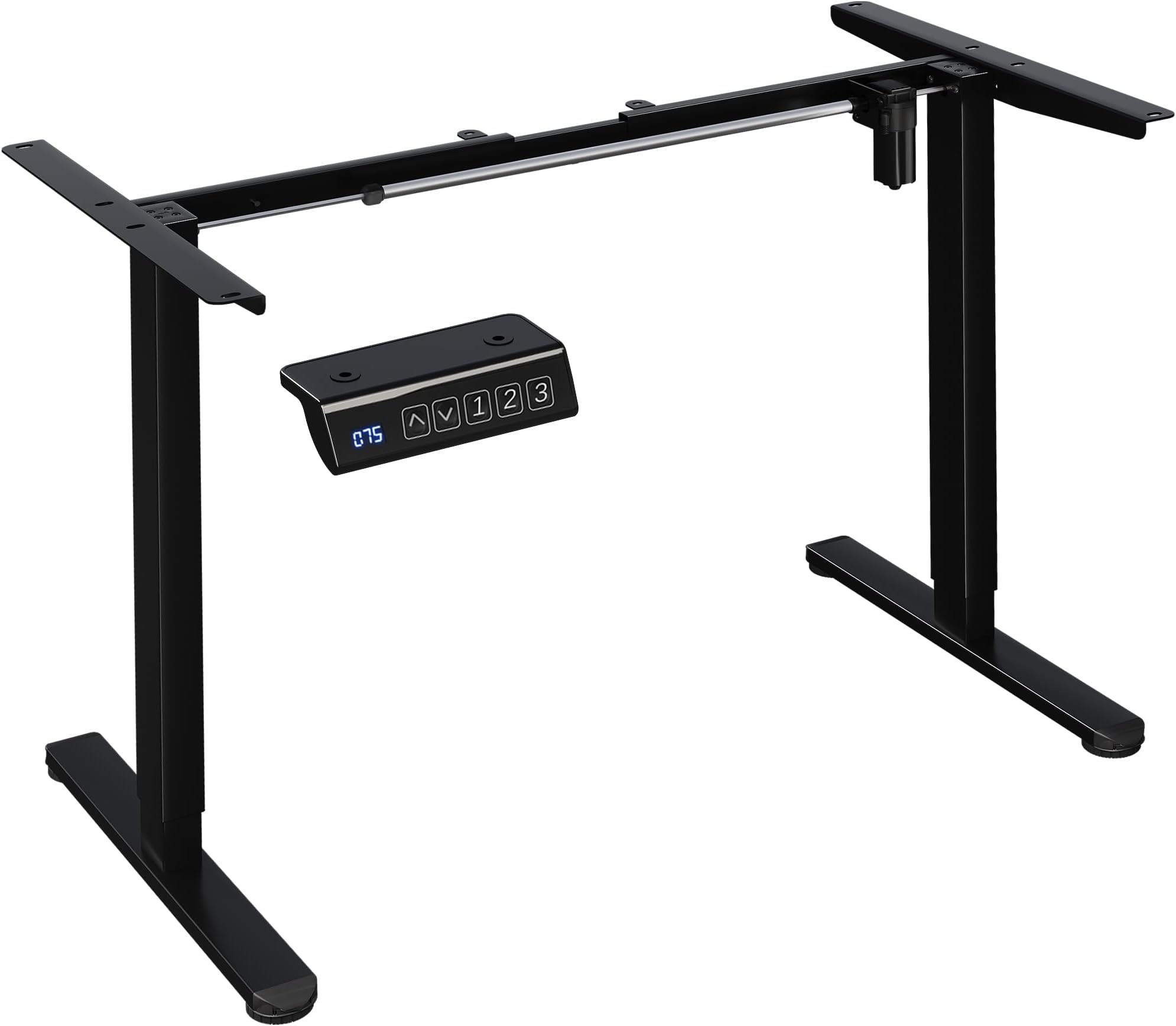 BONTEC Electric Standing Desk Frame, Adjustable Sit Stand Desk Base with Single Motor, Quiet Height Adjustable Desk Legs with 3 Memory Settings, Sturdy Metal Stand Up Desk Frame for Home Office