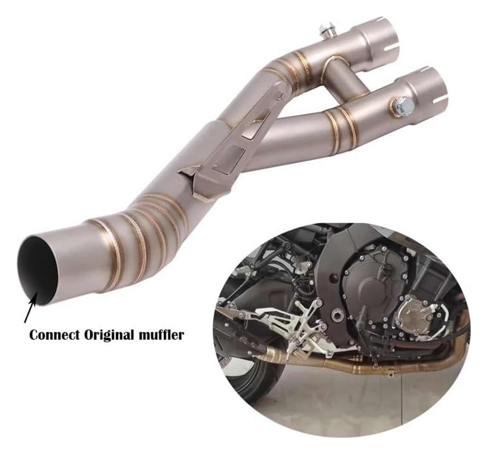 MT-10/R1 2015-21用 ステンレス中間パイプ 高耐久 MT-10/R1 2015-21用 ステンレス中間パイプ 高耐久