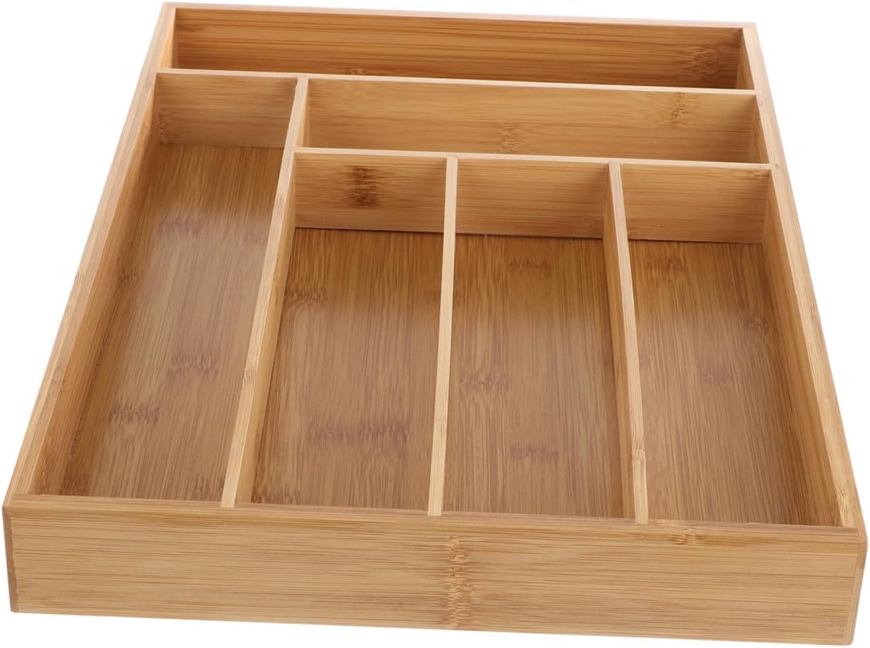 Cutlery Tray 6 Compartments, Drawer Organizer Box for Kitchen Utensils and Flatware Storage, Tableware Case for Home Kitchen Drawer