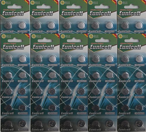 Eunicell Lot de 100 piles bouton haute qualité AG10 LR54 LR1130 L1131 SR1130W 389 G10