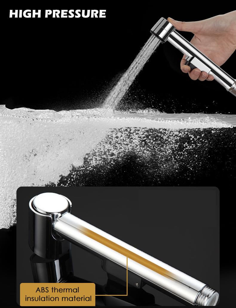 Doccetta per Bidet Doccetta per Lavandino Kit Include Spruzzatore per WC, Deviatore per Rubinetto, Tubo Doccia Estensibile 2m, Perfetto per Igiene Personale Doccia Bagno WC