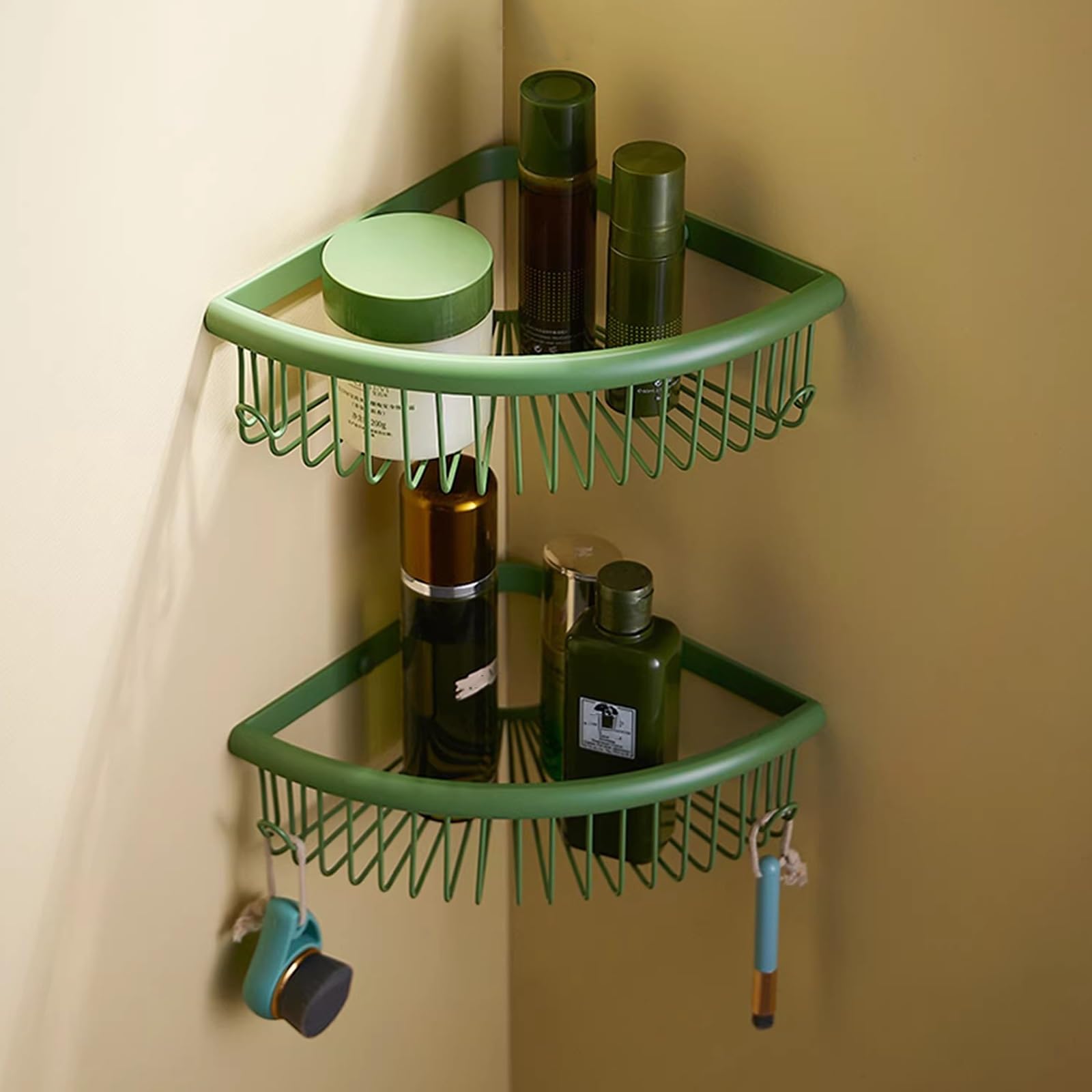 Estante Ducha Esquina Rinconera, Estante Ducha Sin Taladrar, Organizador Baño Con Gancho, Para Ducha, Cocina, Baño(29.5 * 8 * 2)