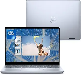 Notebook 2 em 1 Dell Inspiron 2IN1-I1300-A30 14" FHD+ Touch Intel® Core™ i5 16GB 512GB SSD Windows 11 Prata Gelo