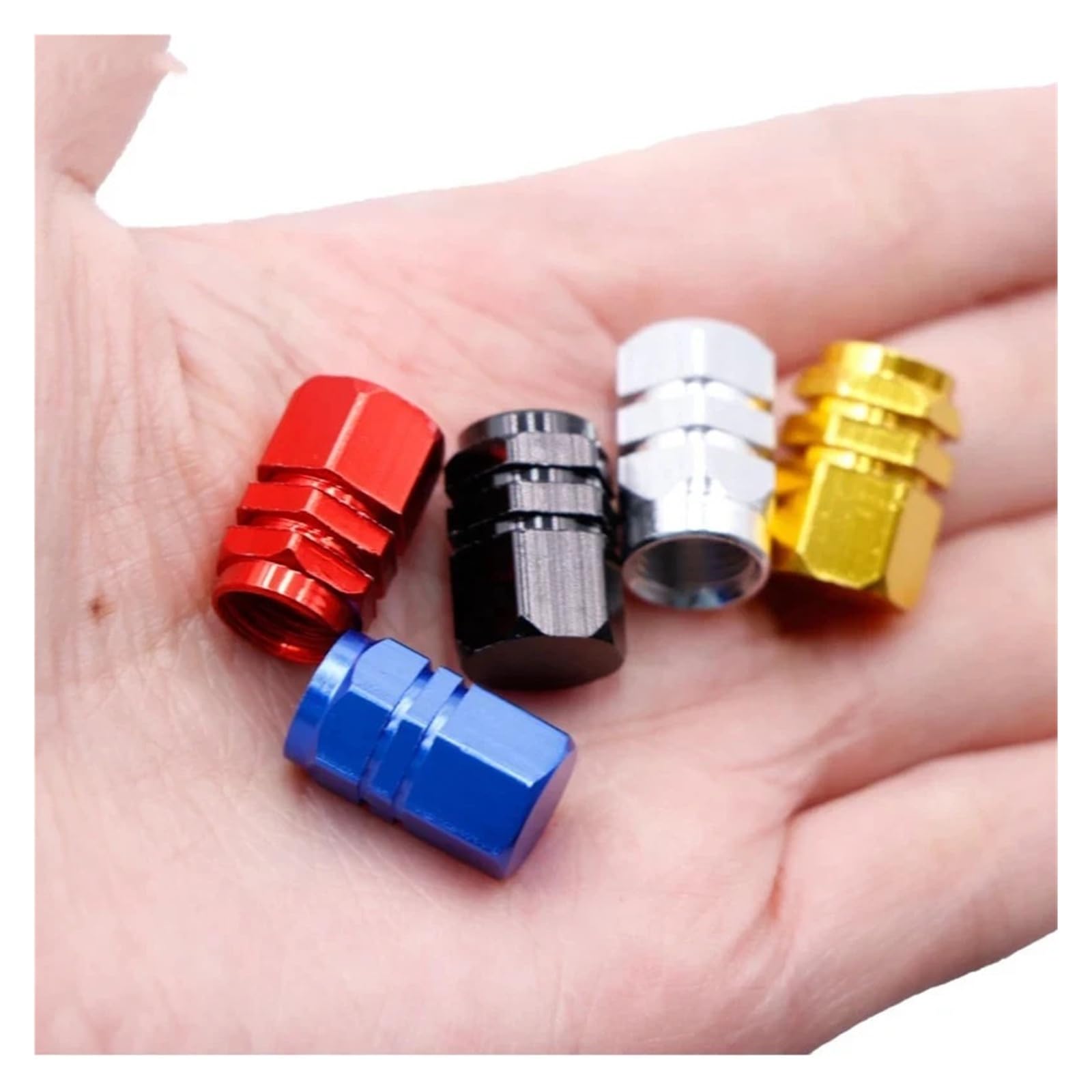 4/8Pcs Aluminum Alloy Tire Valve Caps Dustproof Waterproof for Car Motorcycle(4pcs Orange)