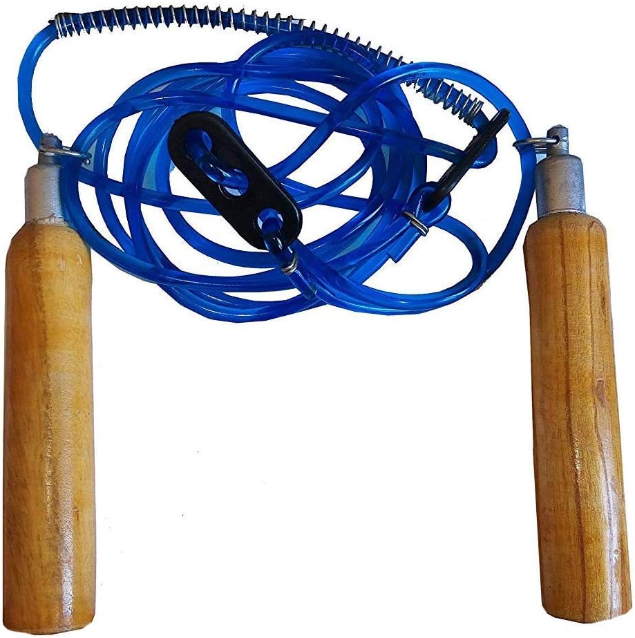 UNYBUY® Adjustable Skipping Rope with Polished Wooden Handle for Gym, Weight Loss, Cardio Work Out (Assorted Colour)