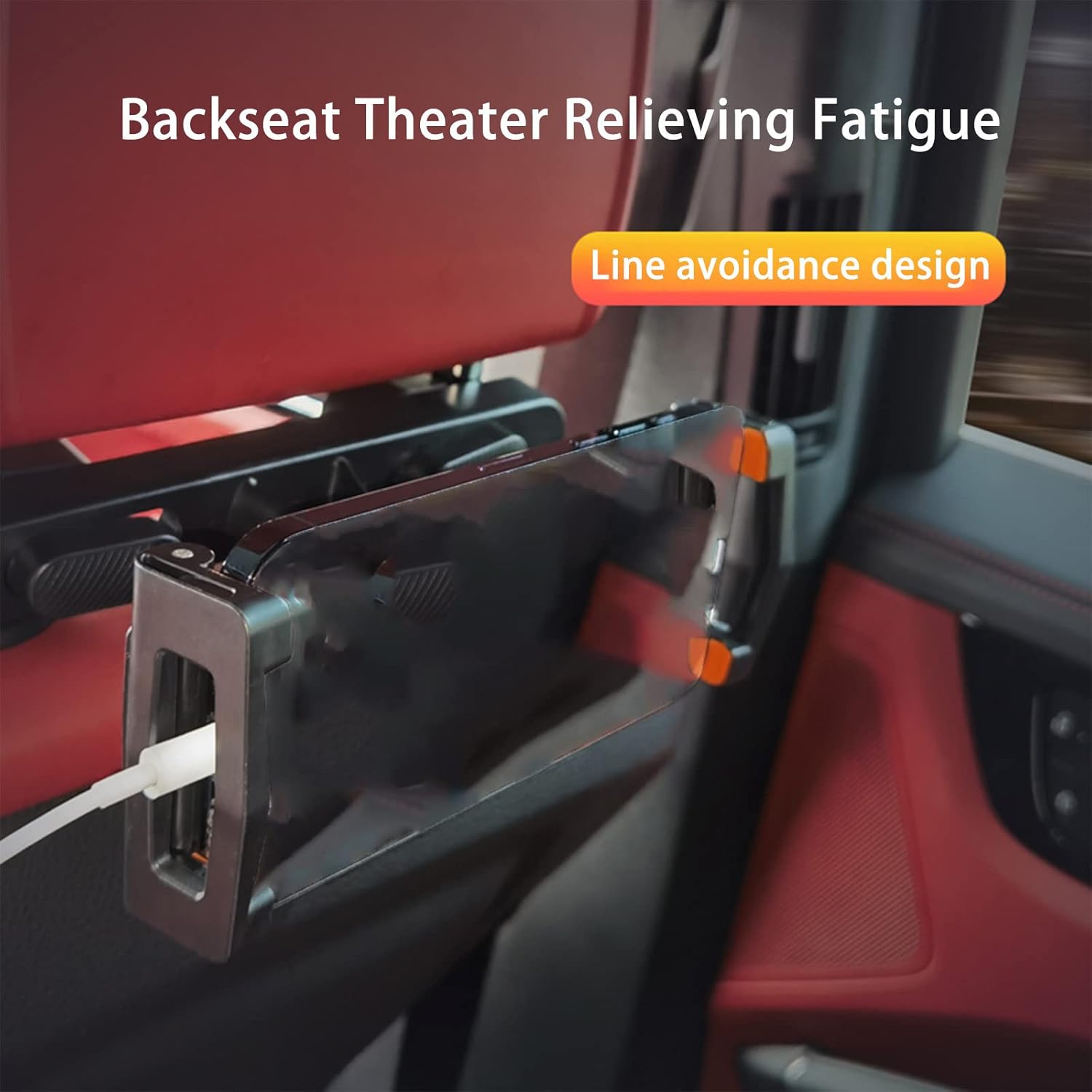 qiopertar alloy automobile seat vehicle mounted rear pillow mobile phone frame flat mobile phone frame can rotate and extend by 360 degree