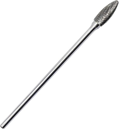 SE-5L6 Rebaba de carburo de tungsteno alargada archivo rotatorio ovalado forma de huevo doble corte con vástago de 14 '' para broca de amoladora