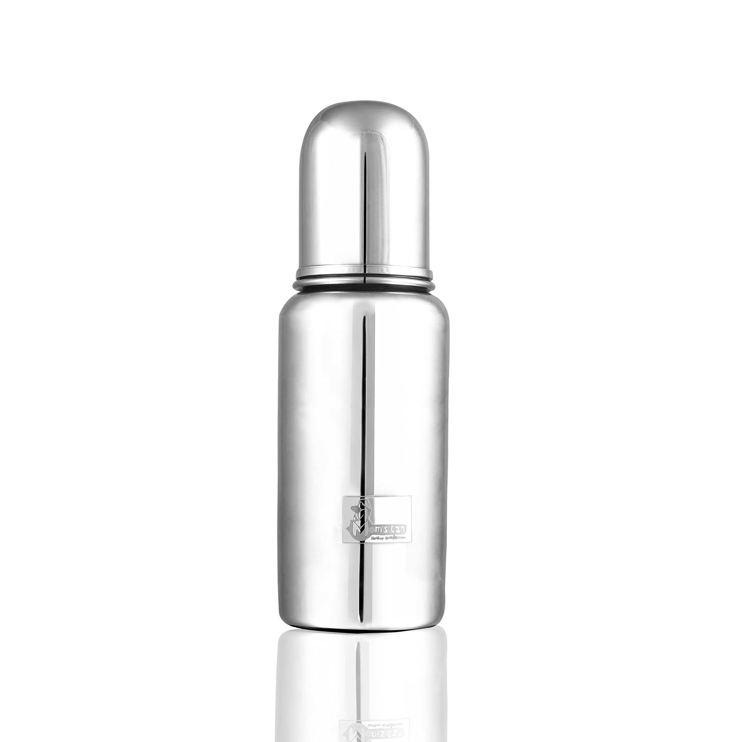 Mom's Lap Stainless Steel Feeding Bottle (Silver) (200 ML)