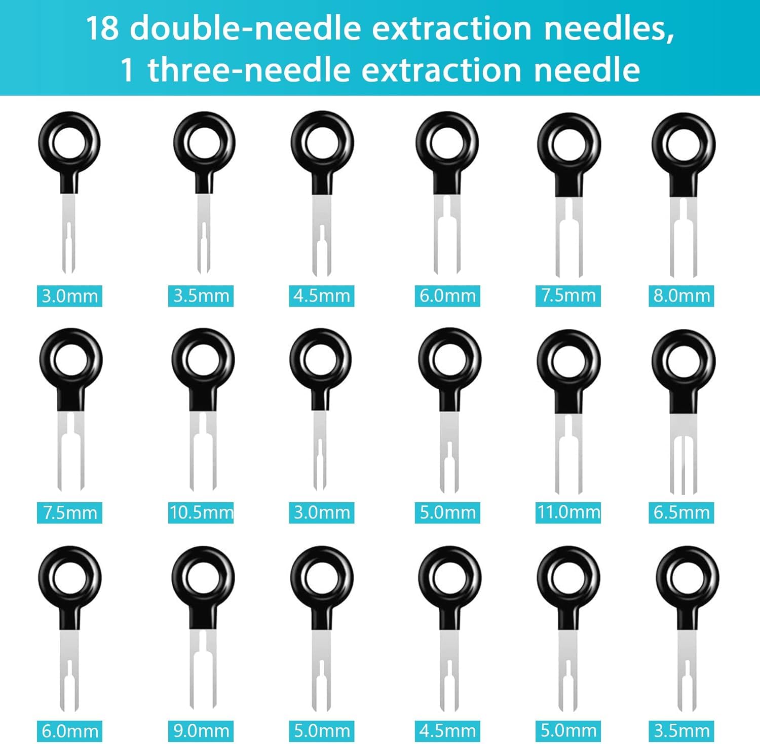 Terminal Removal Tool Kit 44 Pcs Depinning Tool Electrical Connector Pin Removal Tool Kit Pin Extractor Tool Set Wire Terminal Release Tool for Automotive Car Household Devices - Image 3