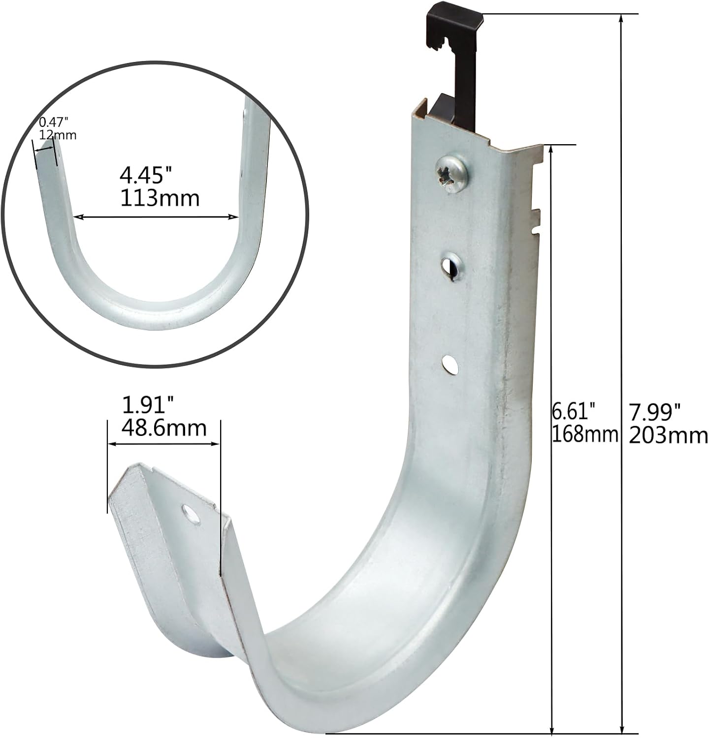 20 Pack 4" Heavy Duty J Hook, Wire Support J-Hook with W Clip for Hanging Cable & Wire Management to Ceiling Grid & Threaded Rod