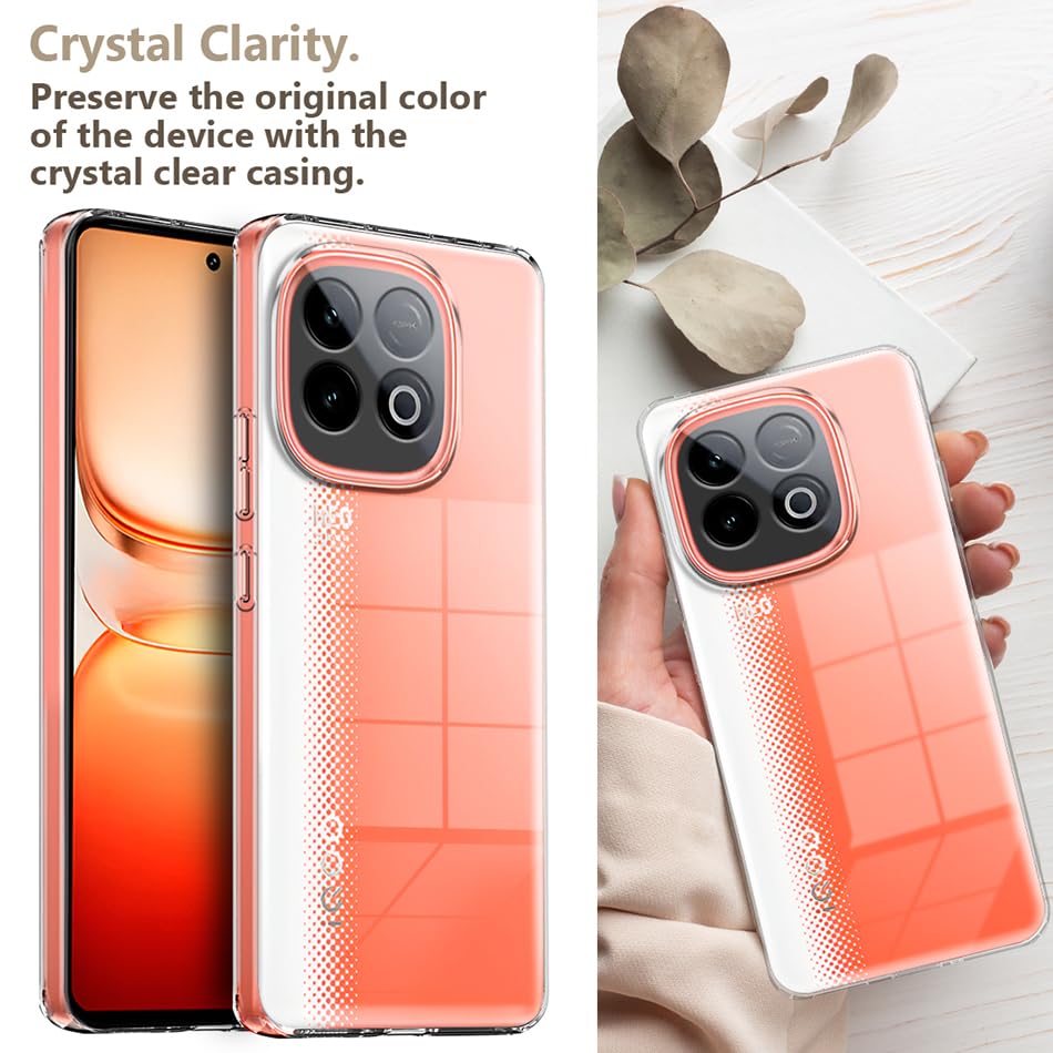 Image of Fashionury Crystal Clear Case for iQOO Neo 10 5G | Yellowing Resistance | Transparent TPU Silicone | Raised Camera Lips | Slim Transparent Cover