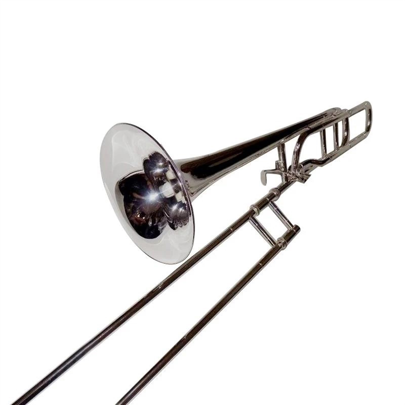 trombón profesional Accesorio B Flat F Trombones Tenores Instrumentos Musicales Con Estuche Boquilla Cuerpo De Latón Amarillo(Silver plated)