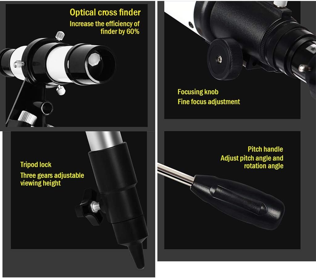YXCKG AZ Astronomy Telescopes, 70mm Night Vision Scope Getting Started Stargazing Telescope, Telescopes for Adults, Magnification Eyepieces, Beginners Gifts (Size : Set B)